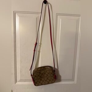 Coach Brown and Pink Crossbody Bag